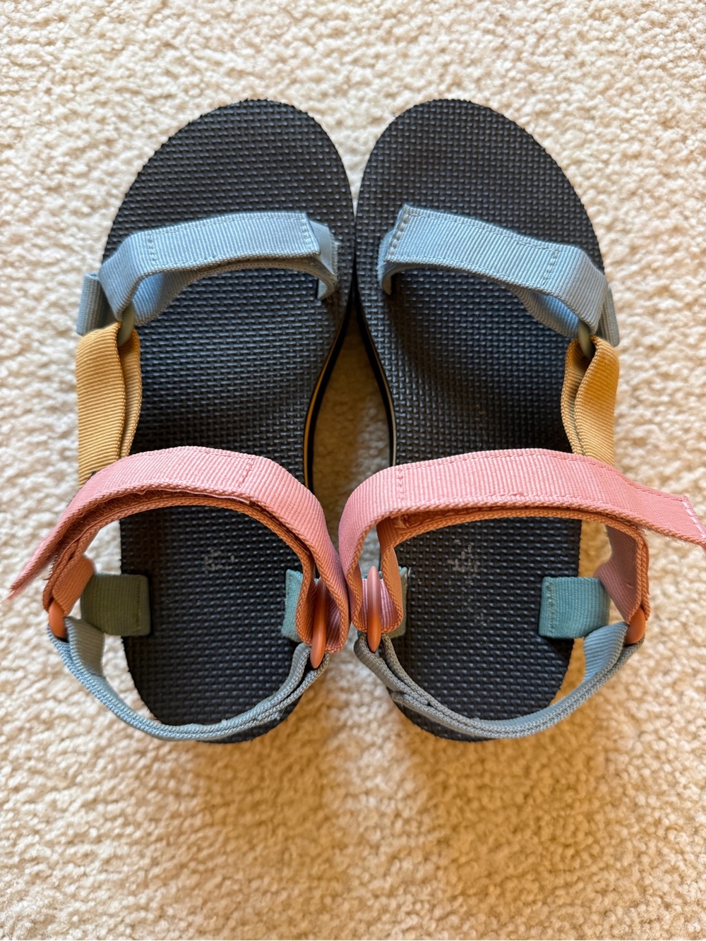 Women’s Multicolor Strap Sandals - Pink, Blue & Mustard